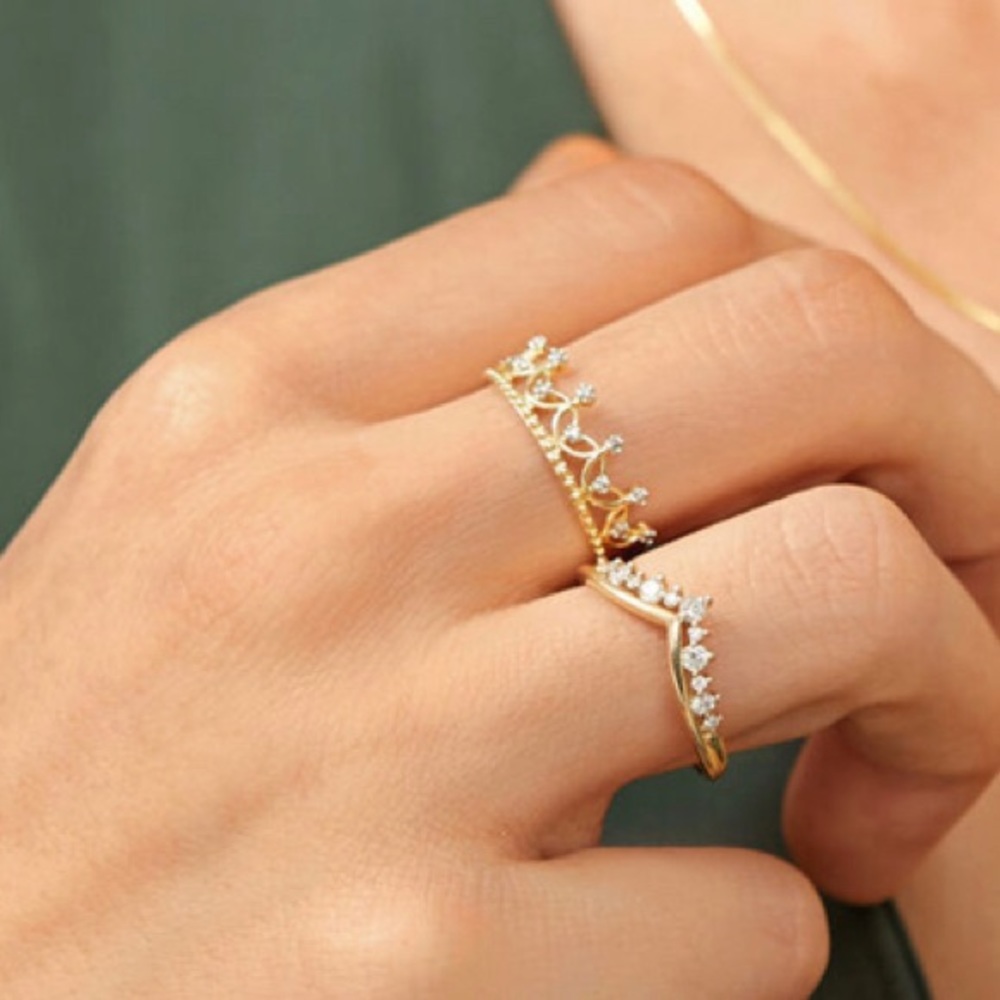 👑 As New- MICHAEL HILL Crown ring with diamonds - Picture 1 of 11